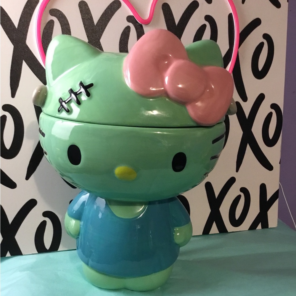 Mint Green 10’ Hello Kitty Frankenstein Figure with Pink Bow